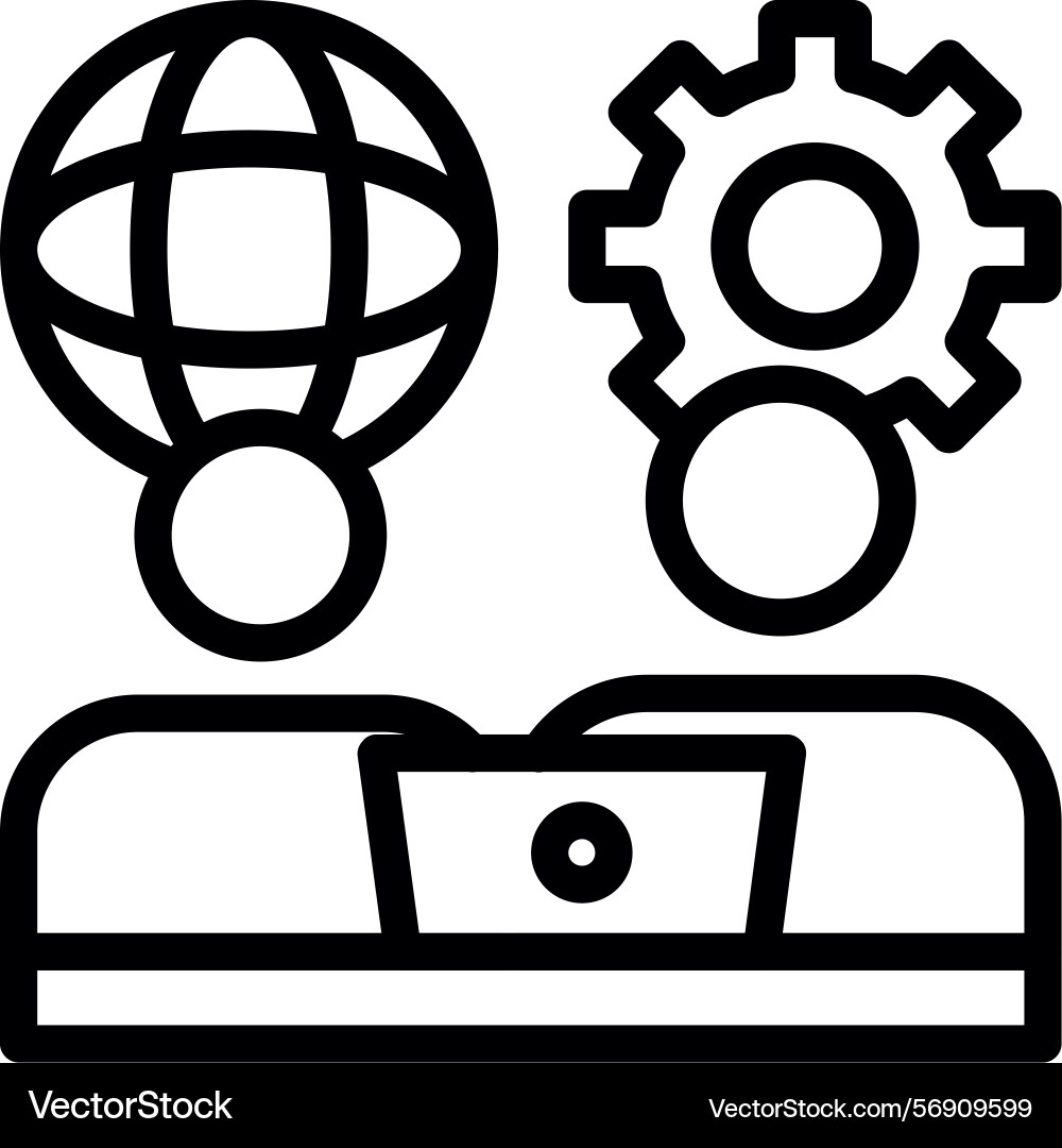 Remote work communication linear style icon design Vector Image