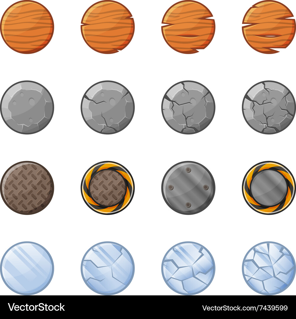 Round blocks for physics game 1 Vector Image