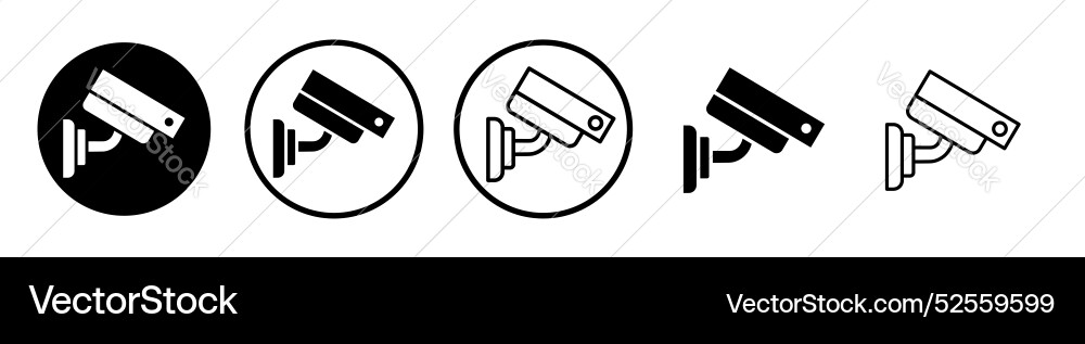 Security camera icon set on white background Security camera icon set on white background vector image