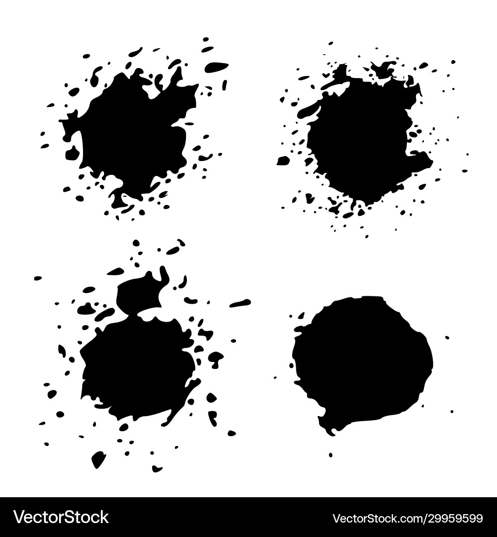 Set black blob on white Set black blob on white vector image