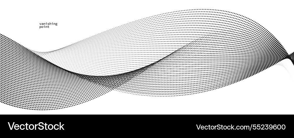 Abstract background dots in motion by curve Vector Image