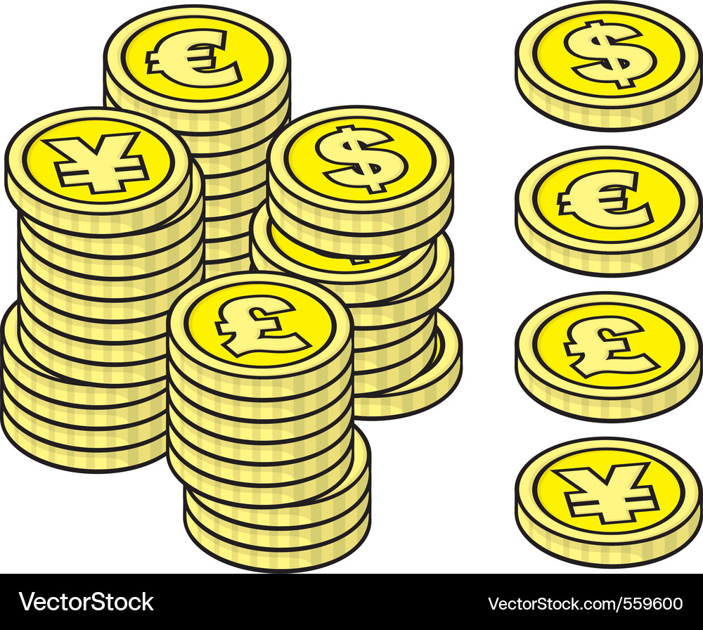Coin Stacks - Money Collection Vector Image