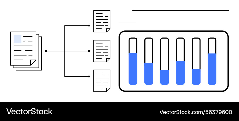 Data distribution to test tubes representing Data distribution to test tubes representing vector image
