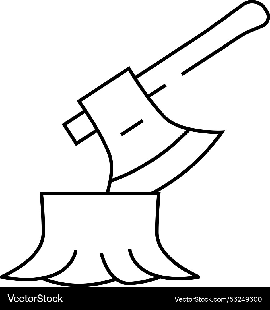 Deforestation problem line icon symbol vector image