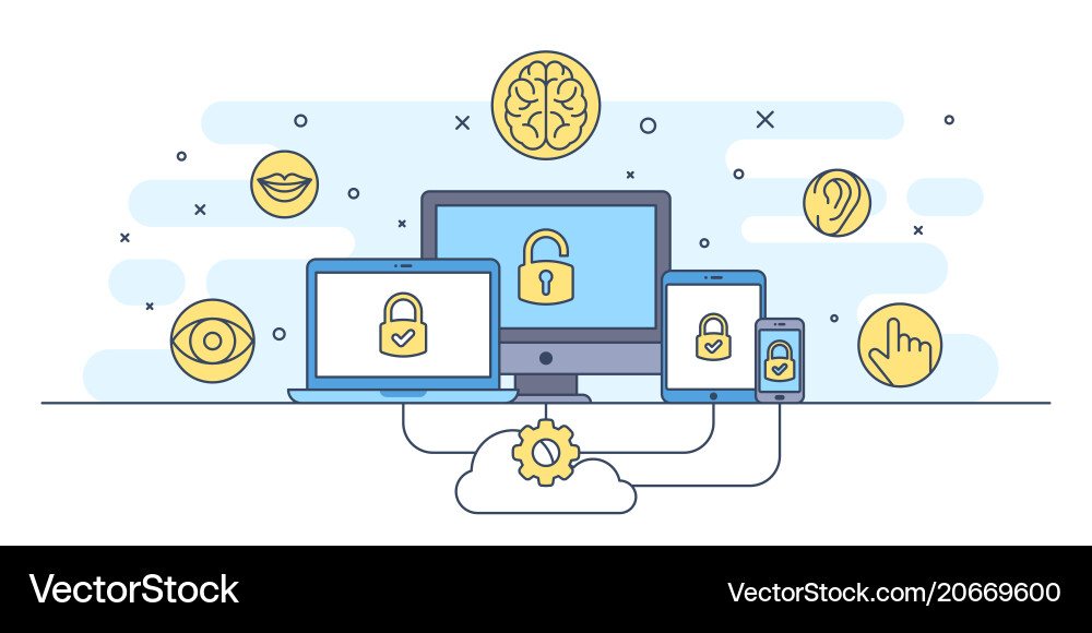 Digital Accessibility & Data Security vector image