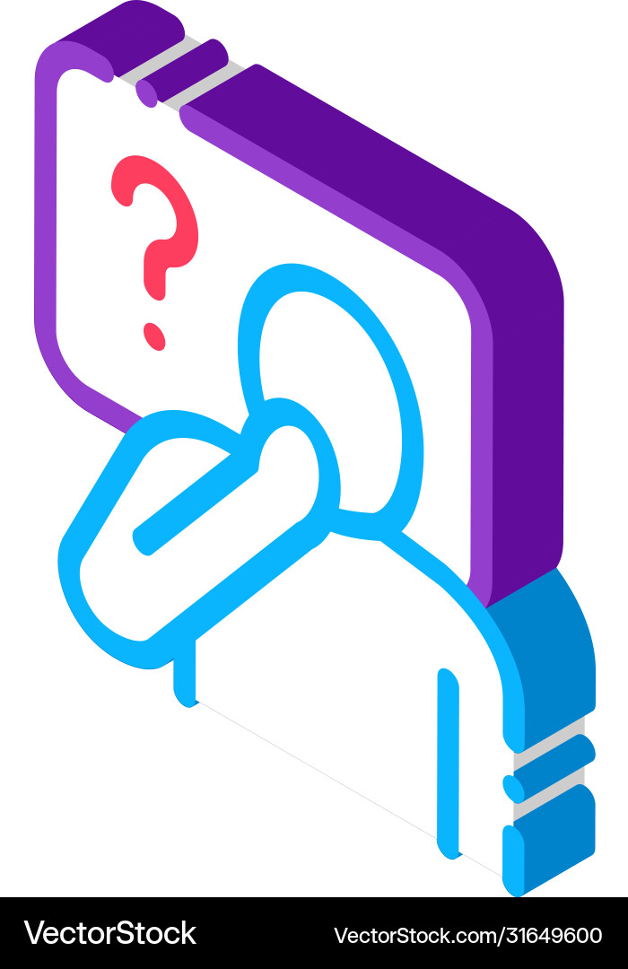 Man question mark frame isometric icon Man question mark frame isometric icon vector image