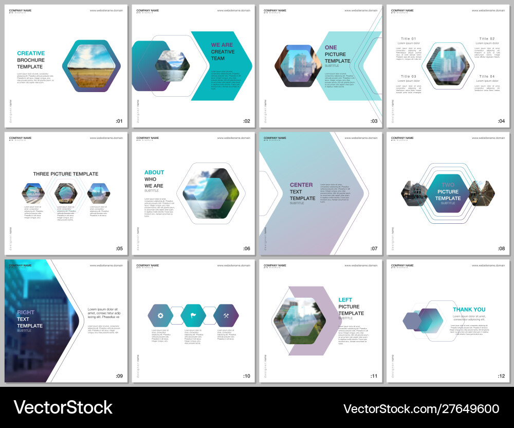 Minimal brochure templates with colorful hexagonal Minimal brochure templates with colorful hexagonal vector image