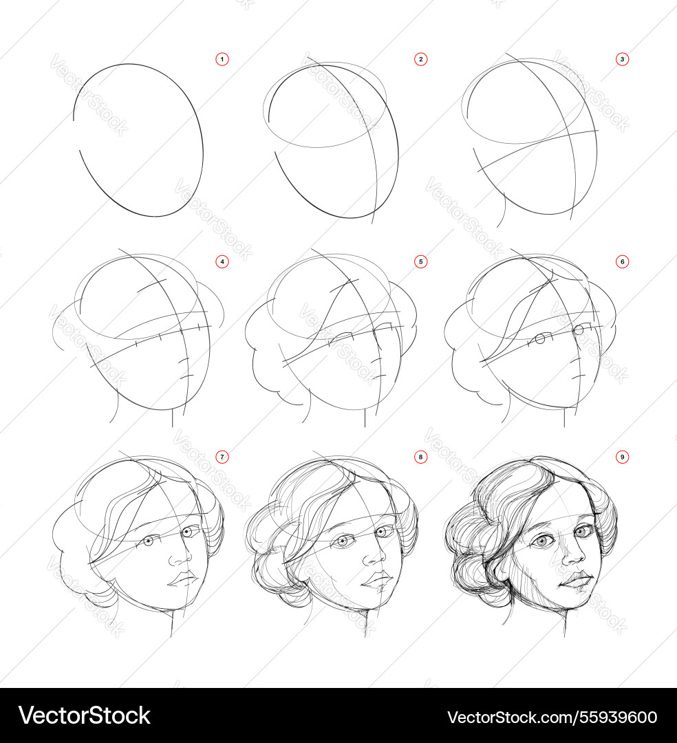Pencil drawing lessons page shows how to learn Vector Image