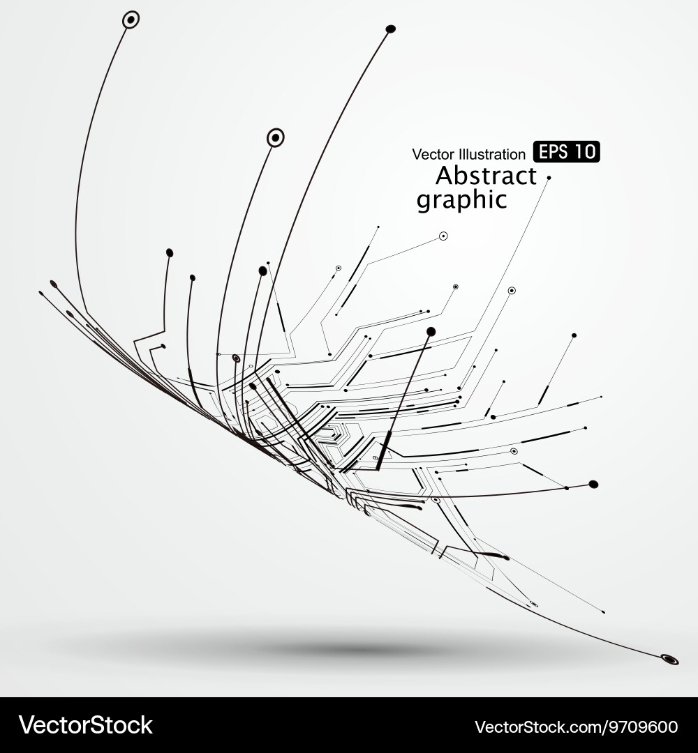 Point and curve constructed the technological Vector Image