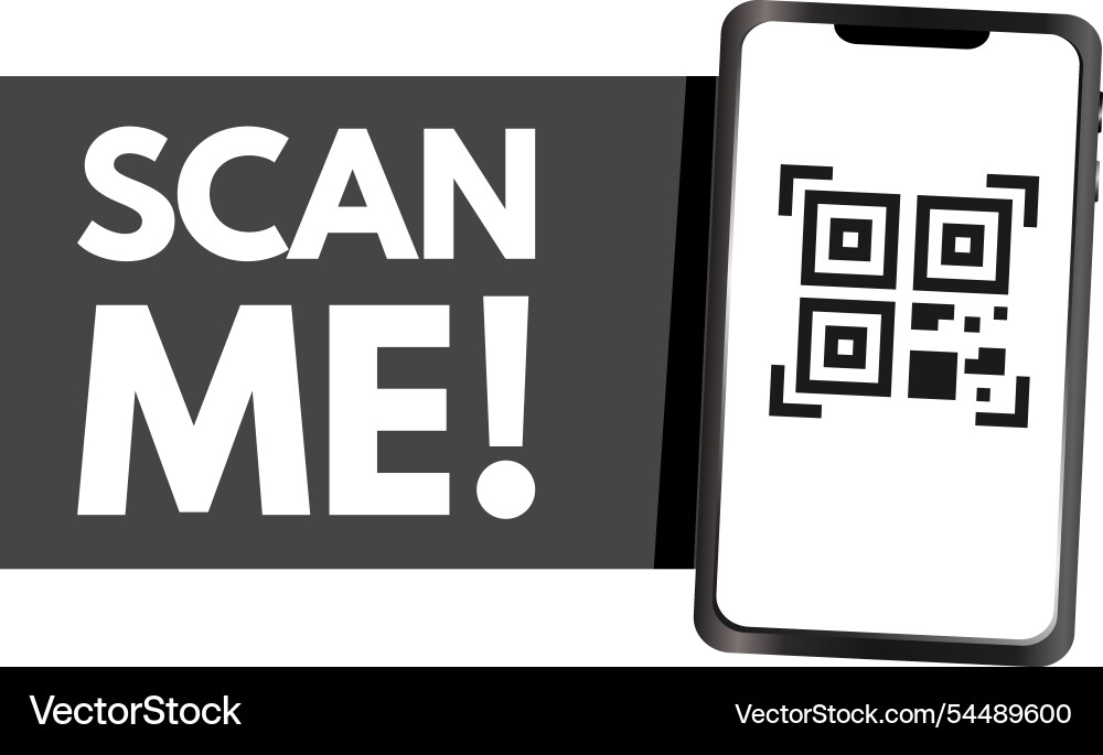 Scan qr code me Vector Image