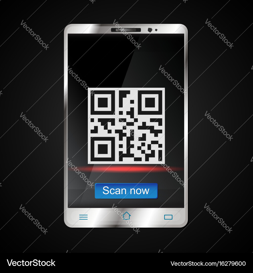 Scanning of qr code on the smartphone vector image