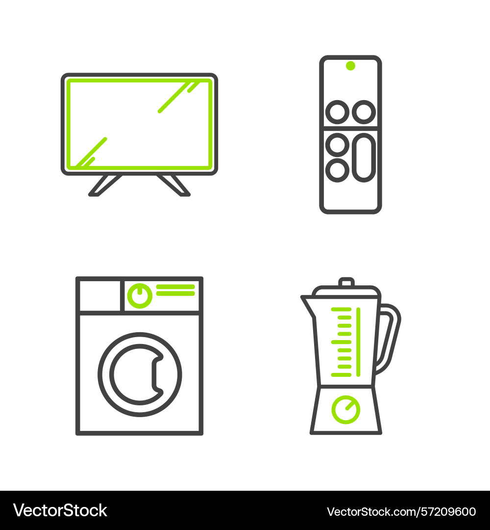 Set line blender washer remote control and smart Set line blender washer remote control and smart vector image