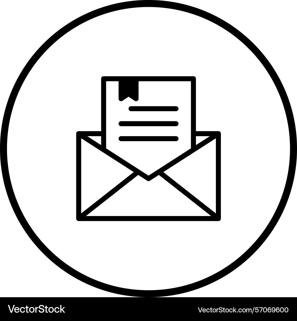 Simple icon design featuring an open envelope Simple icon design featuring an open envelope vector image