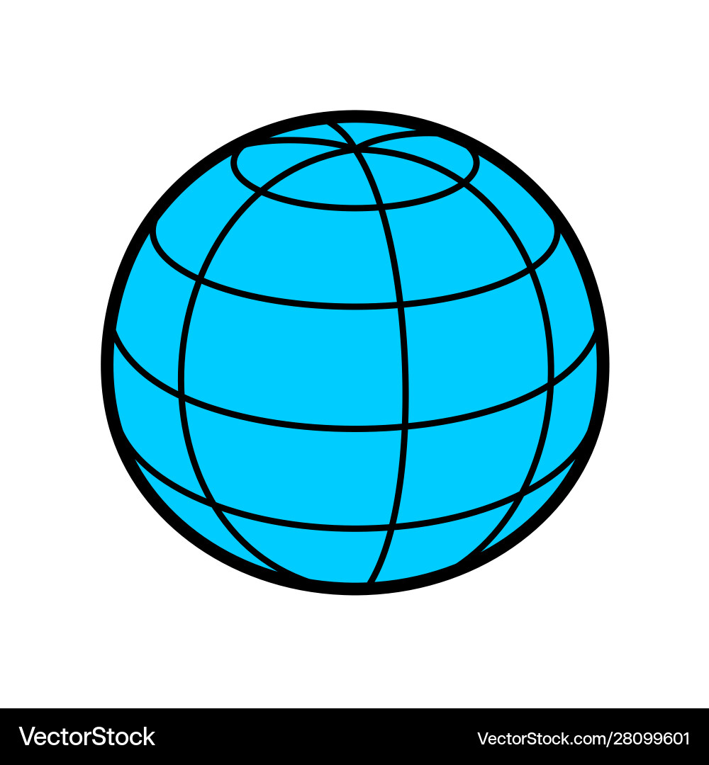3D Globe with Wireframe Lines vector image