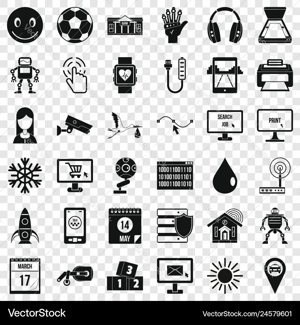 App icons set simple style App icons set simple style vector image