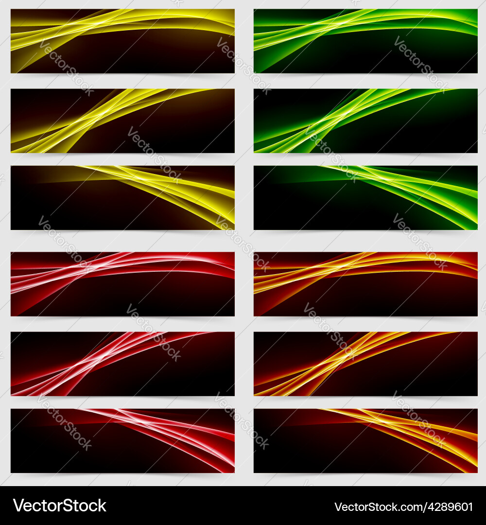 Big header footer design collection layout set vector image