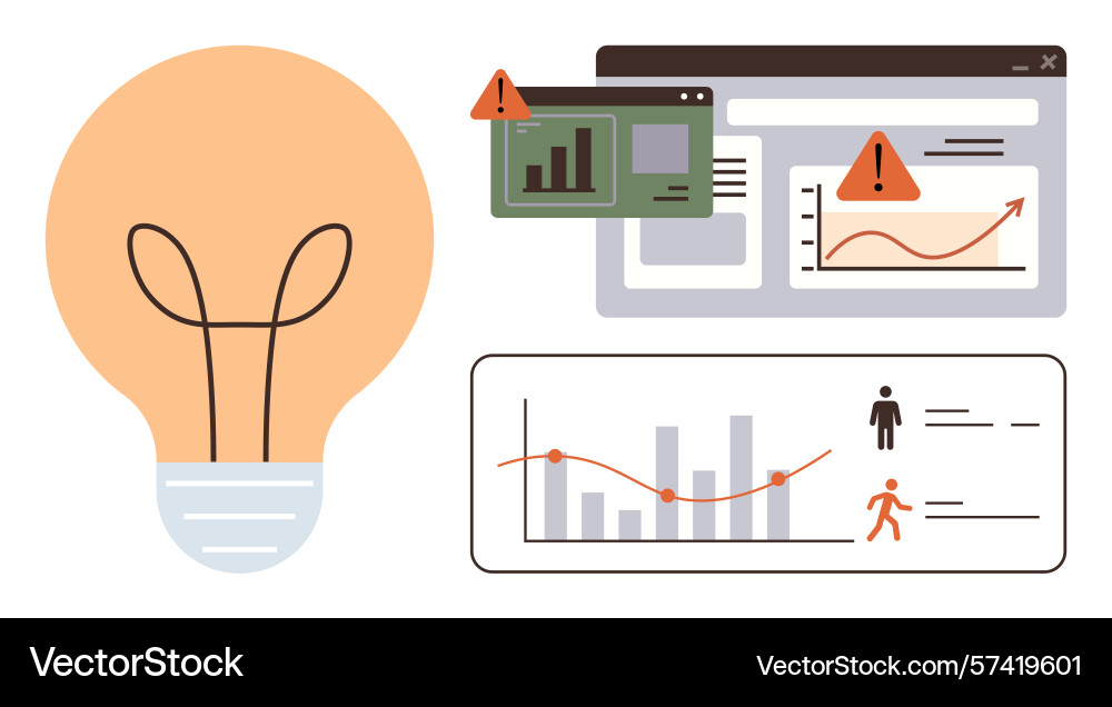 Business analytics with data insights graphs Business analytics with data insights graphs vector image