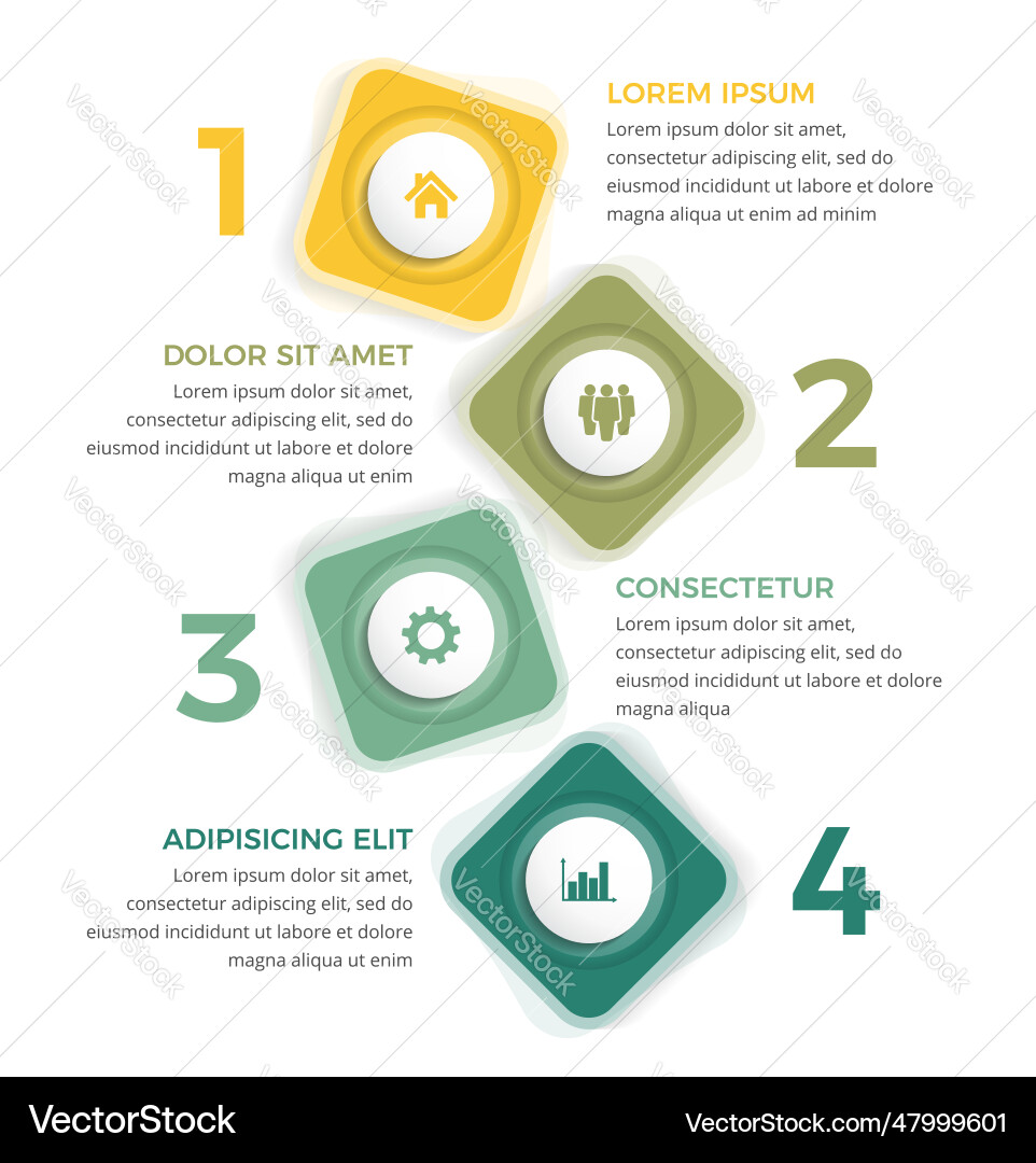 Business Workflow Steps - 4 Elements vector image