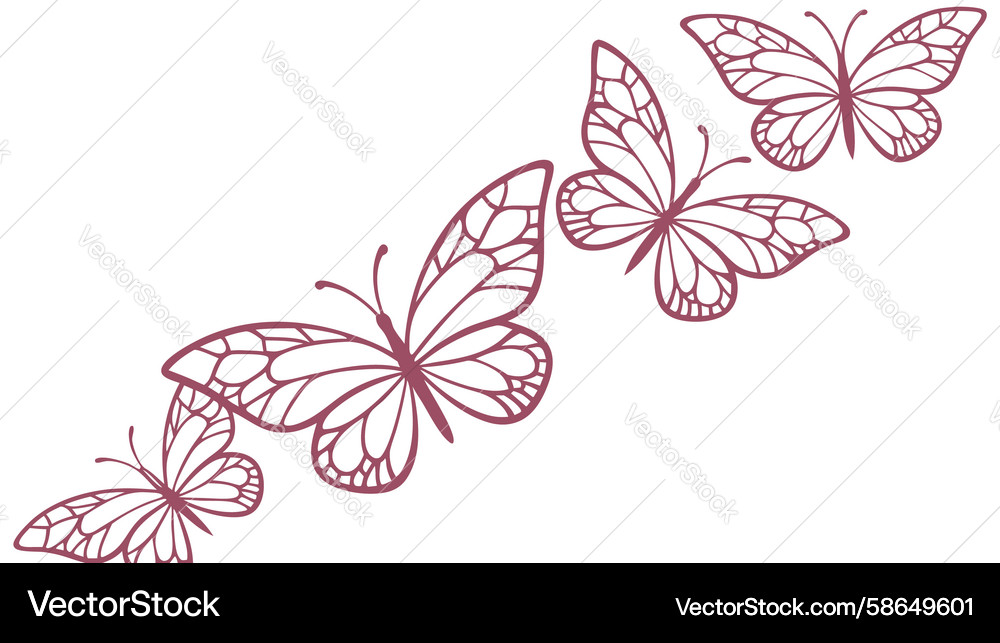 Cluster of butterflies in dynamic motion art Vector Image