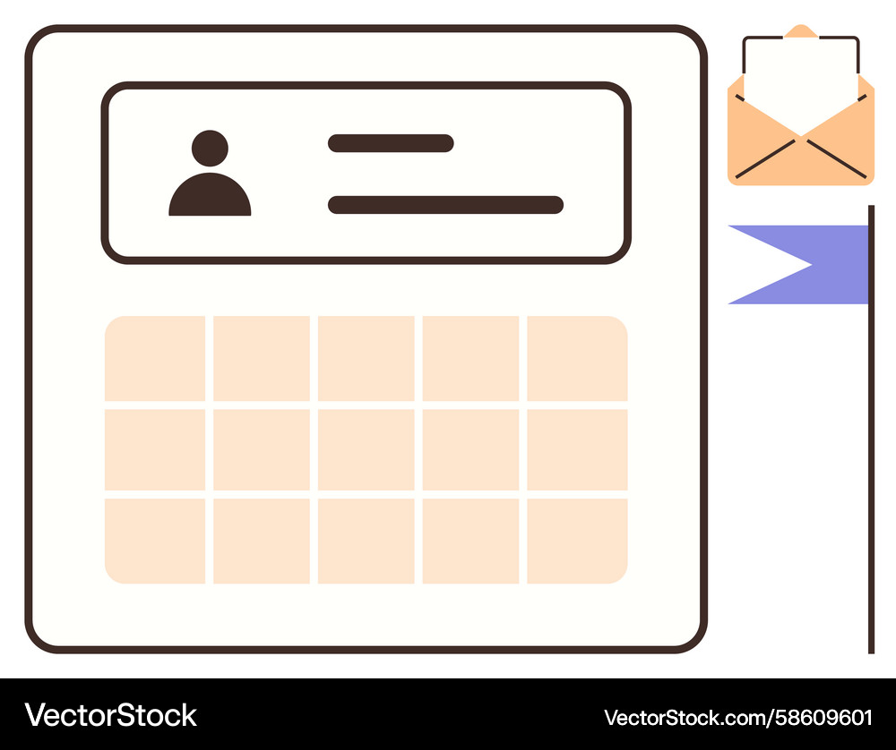 Digital dashboard with user profile calendar Vector Image