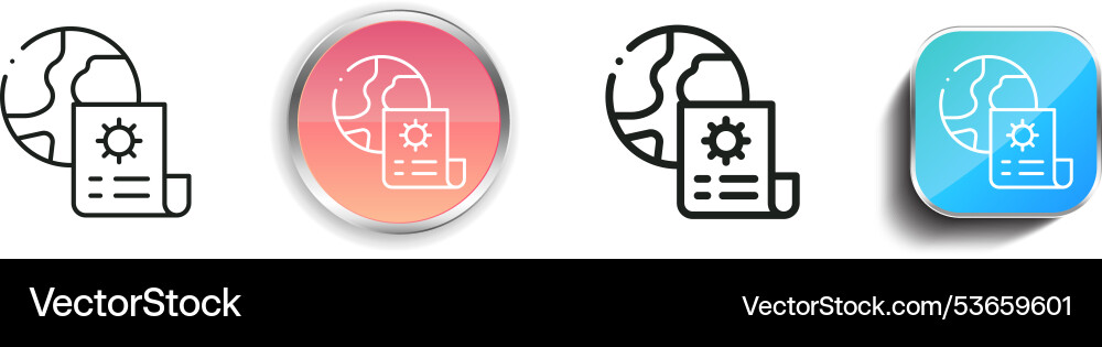 Disease icon thin linear regular and button style vector image