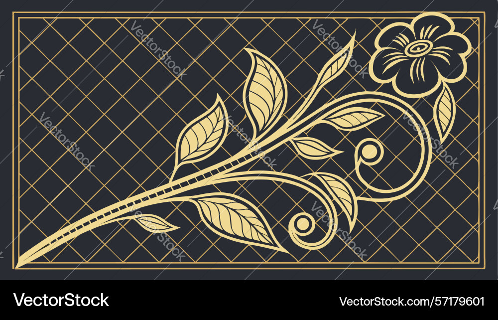 Elegant flora ornate patterns intricate grid vector image