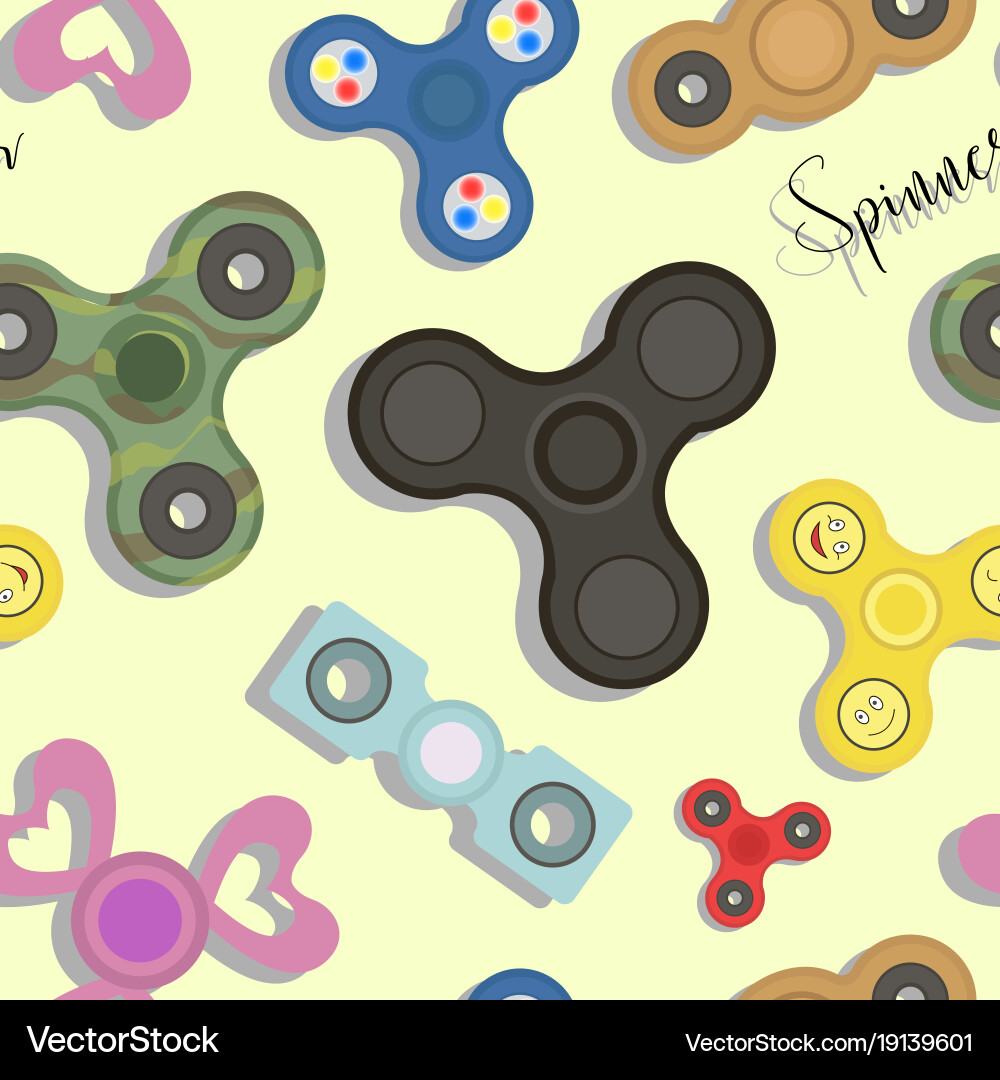 Fidget finger spinner set pattern vector image