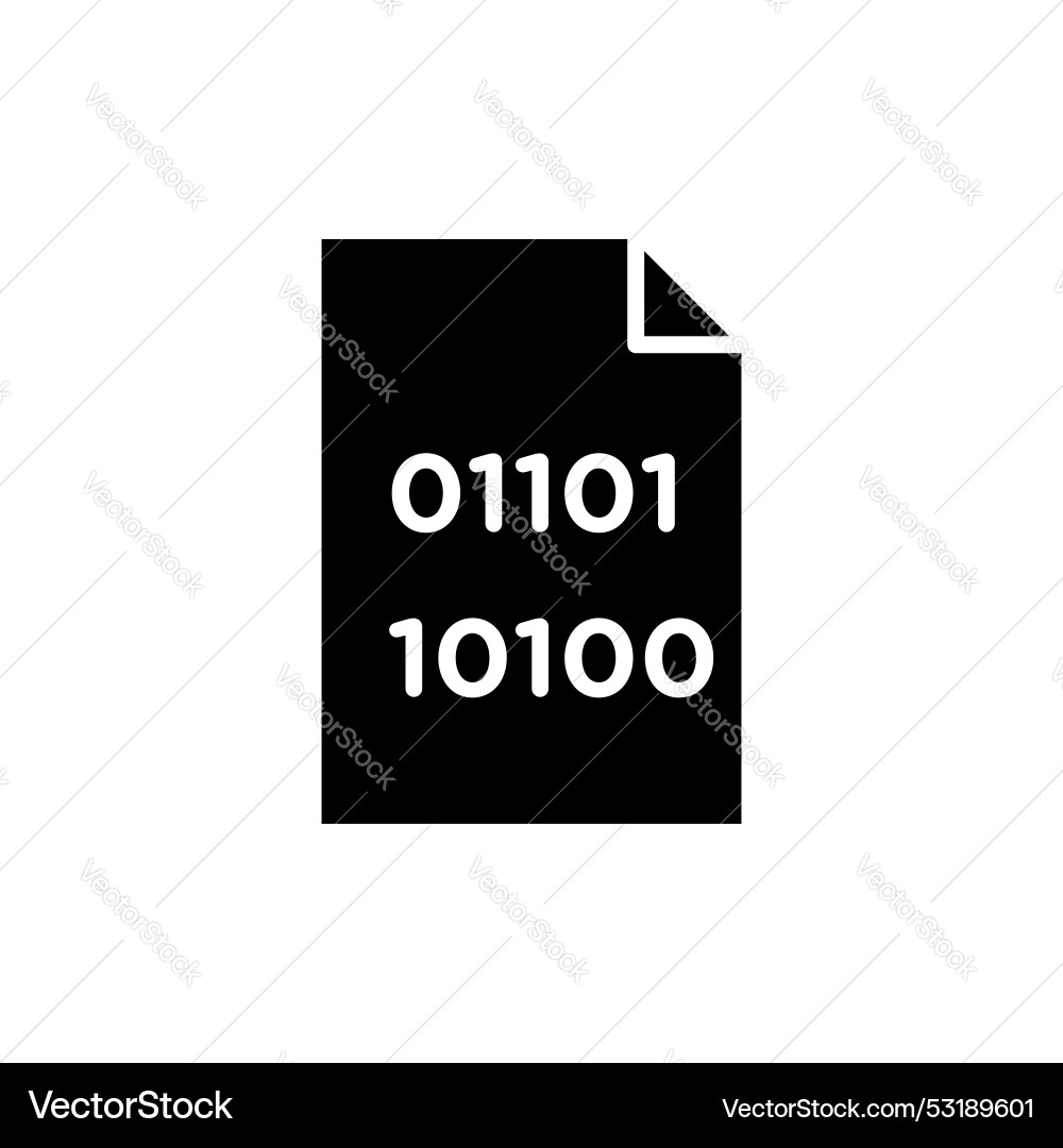 File binary icon isolated on white background vector image