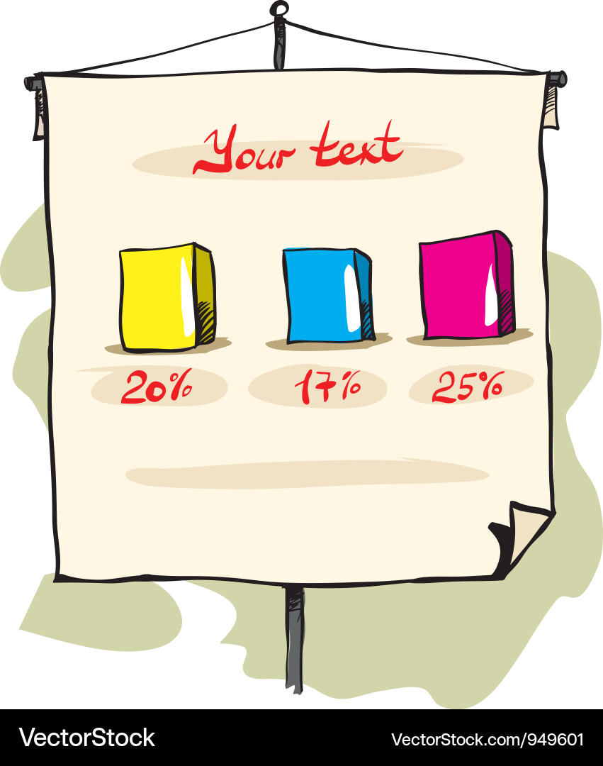 Flip Chart with Diagrams Vector Image