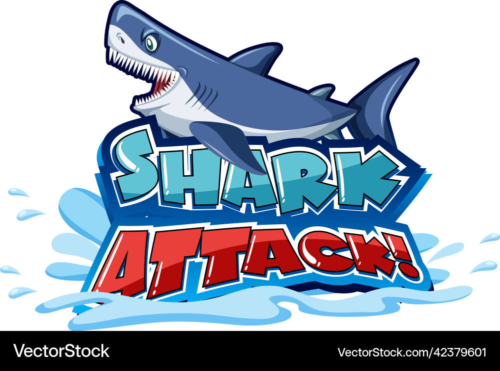 Font design for shark attack Font design for shark attack vector image