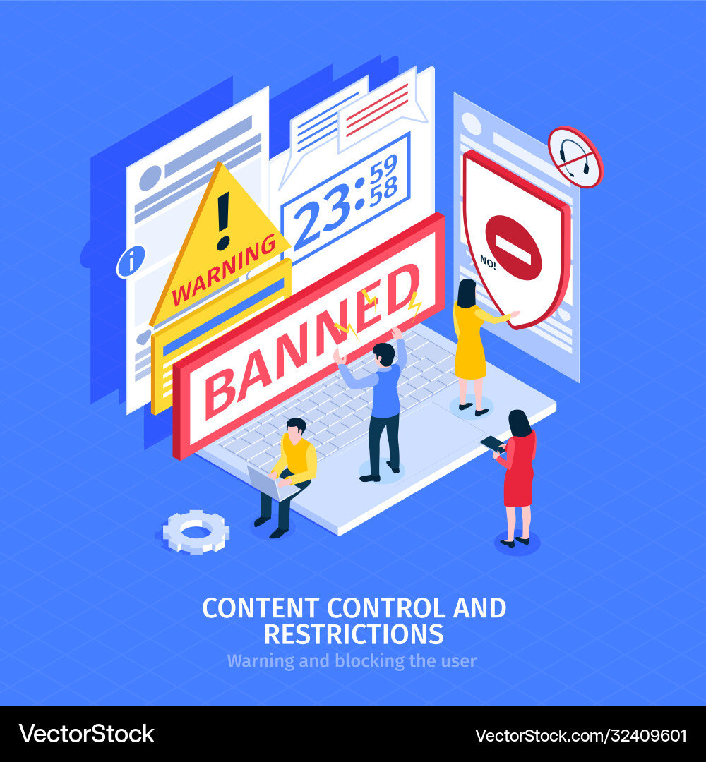 Internet blocking composition Vector Image