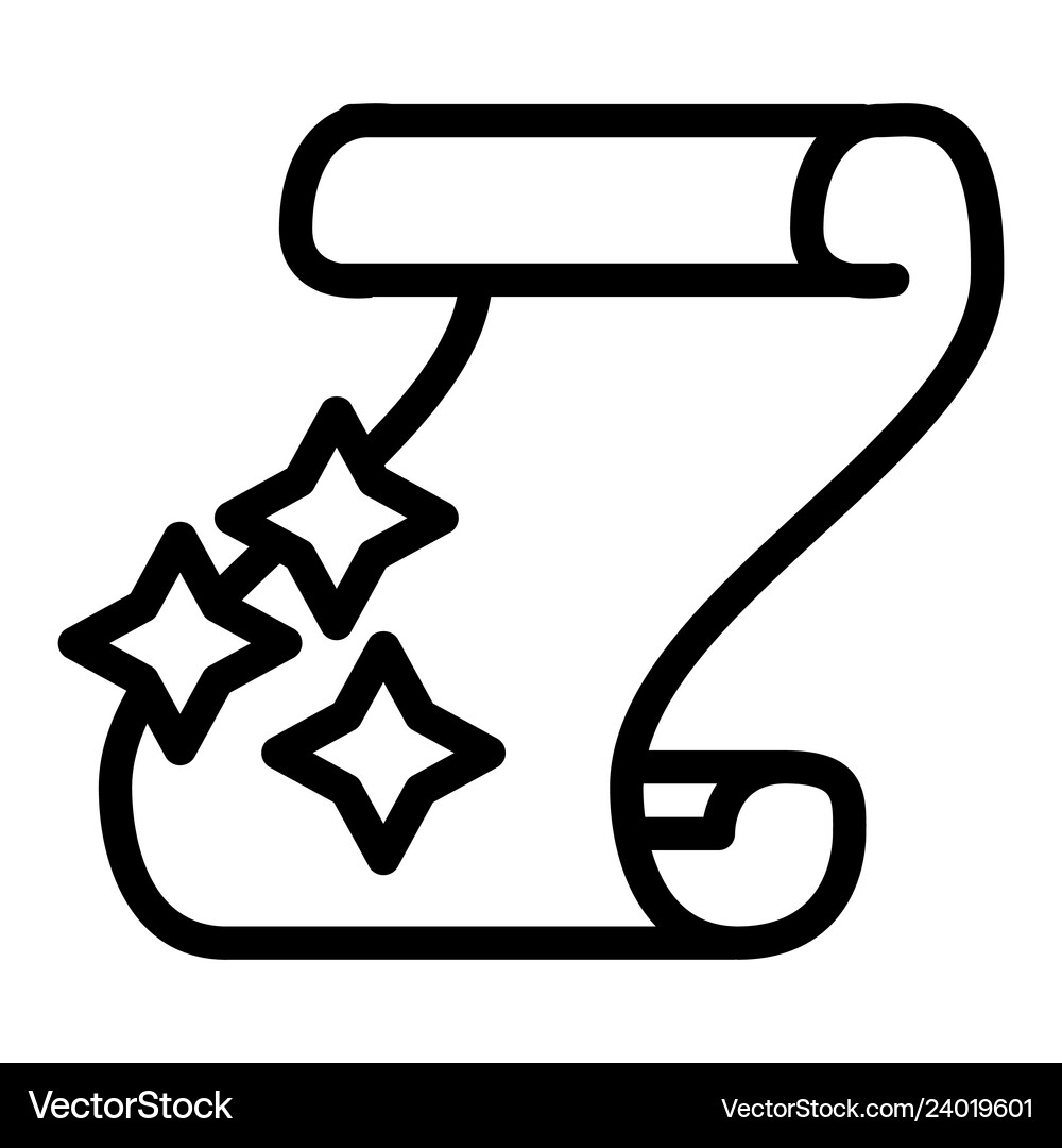 Magic scroll line icon folio with a spell – Royalty-Free Vector ...