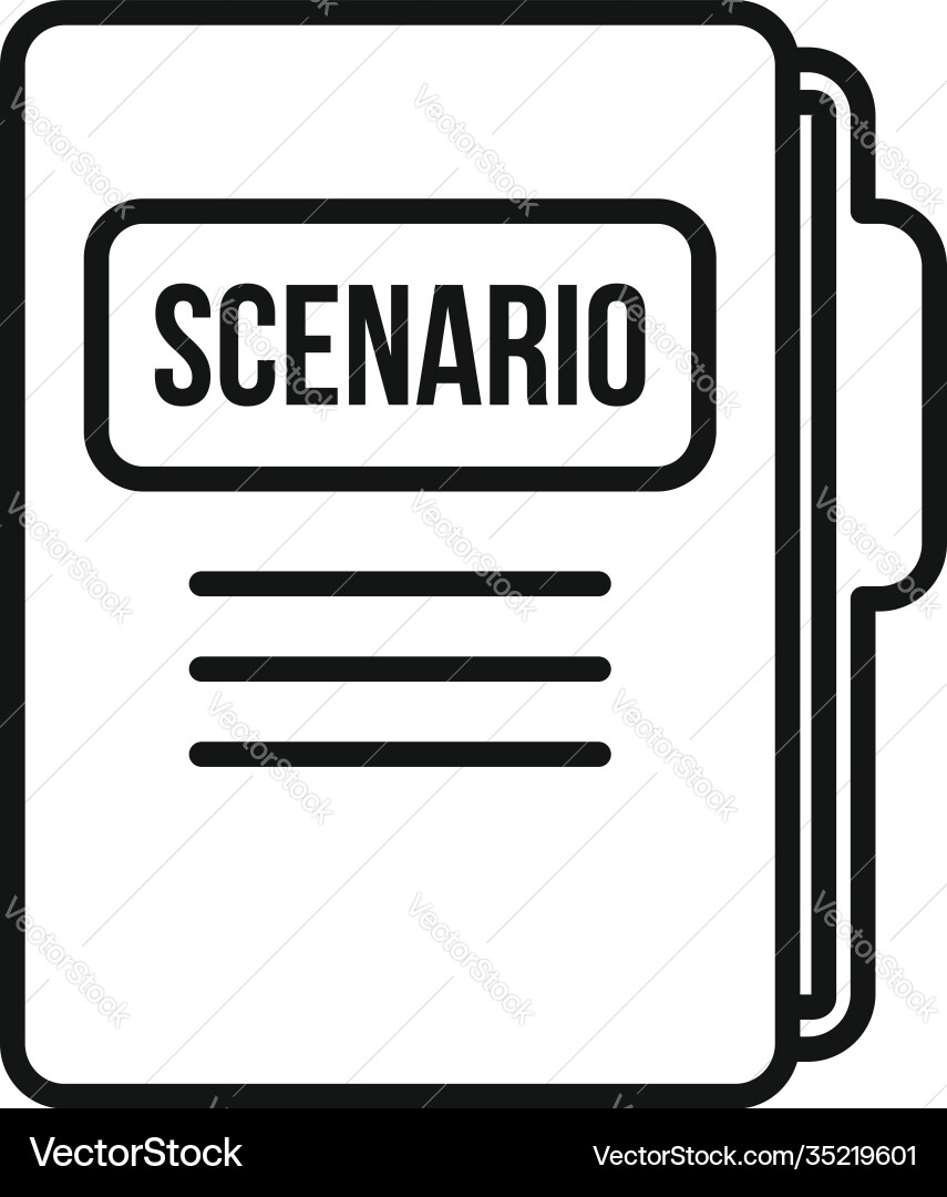 Scenario folder icon outline style vector image