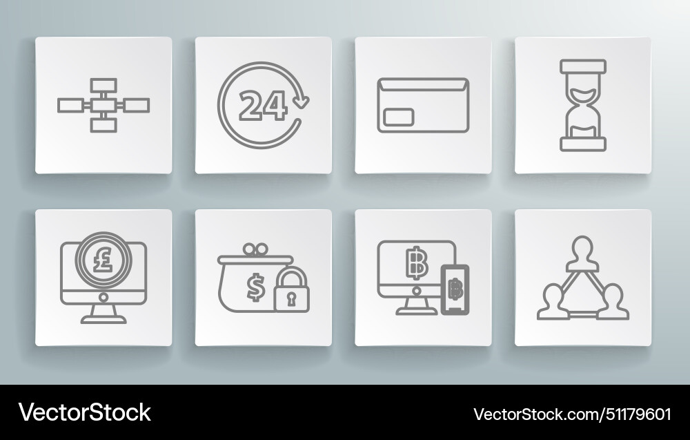 Set line computer monitor with pound sterling Set line computer monitor with pound sterling vector image