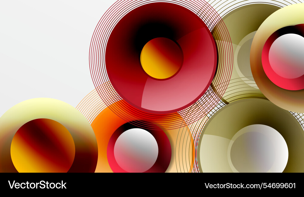 Sleek with overlapping circles in vibrant Vector Image