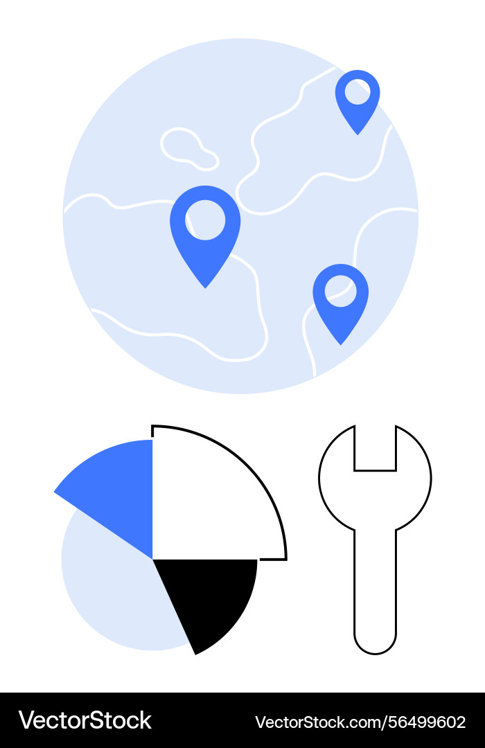 Global localization with data visualization Global localization with data visualization vector image