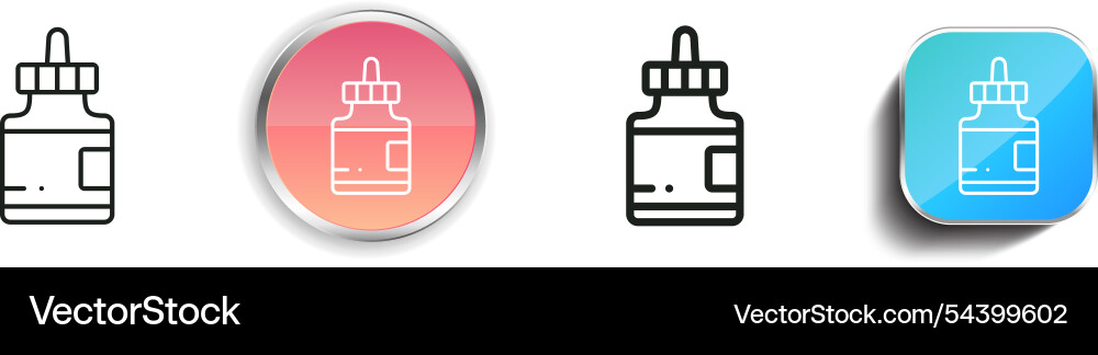 Glue icon thin linear regular and button style Glue icon thin linear regular and button style vector image