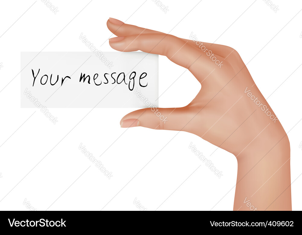 Hand with message vector image