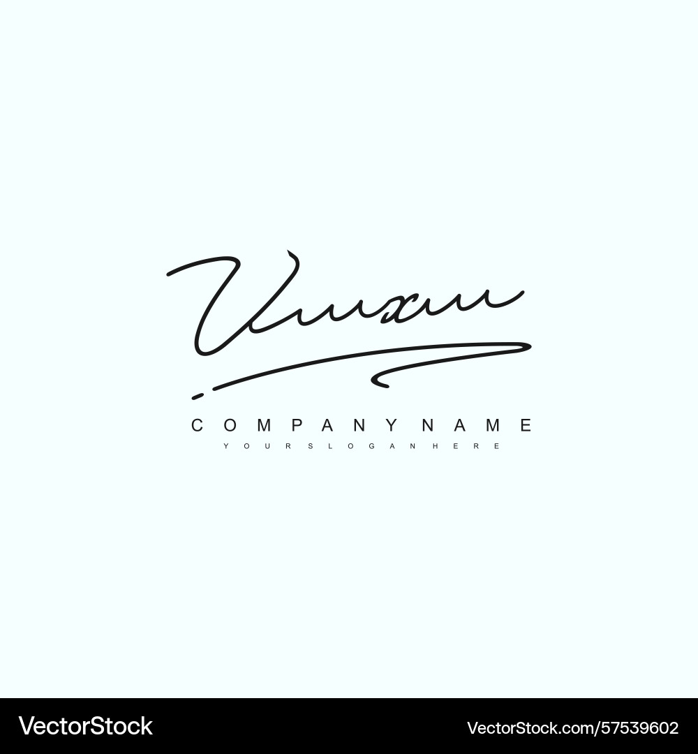 Minimal signature logo design with vx initials Vector Image