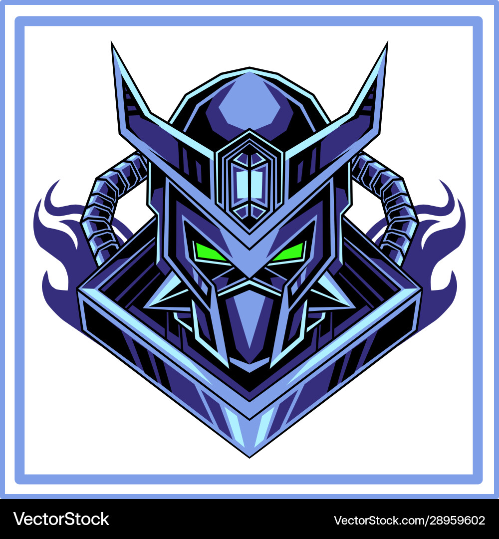 Robot head mascot logo Royalty Free Vector Image