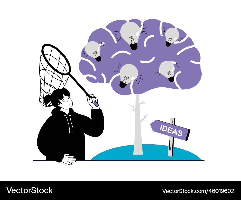 Startup concept with character situation Startup concept with character situation vector image