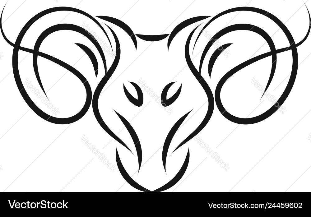 Widder Sternzeichen Tattoo - Bunte Ram Vektorbild