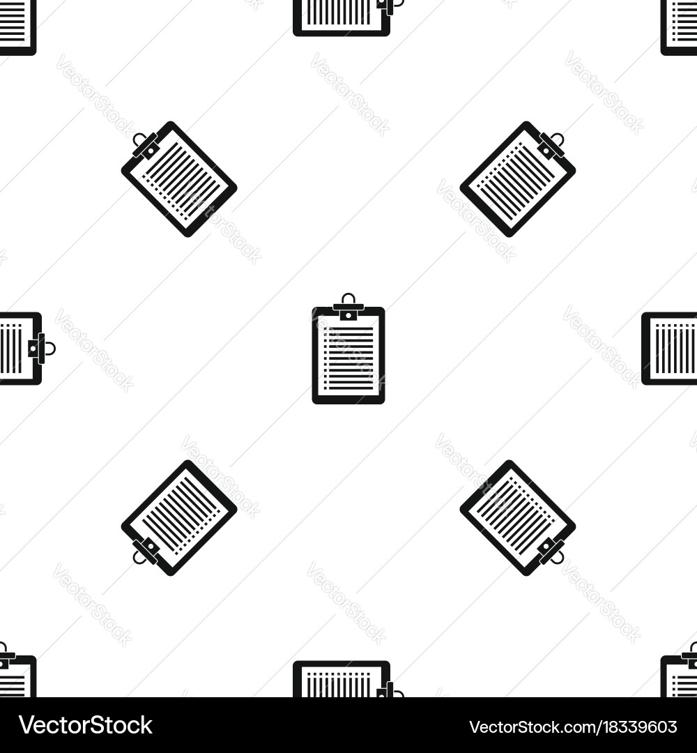 Clipboard with check list pattern seamless black vector image