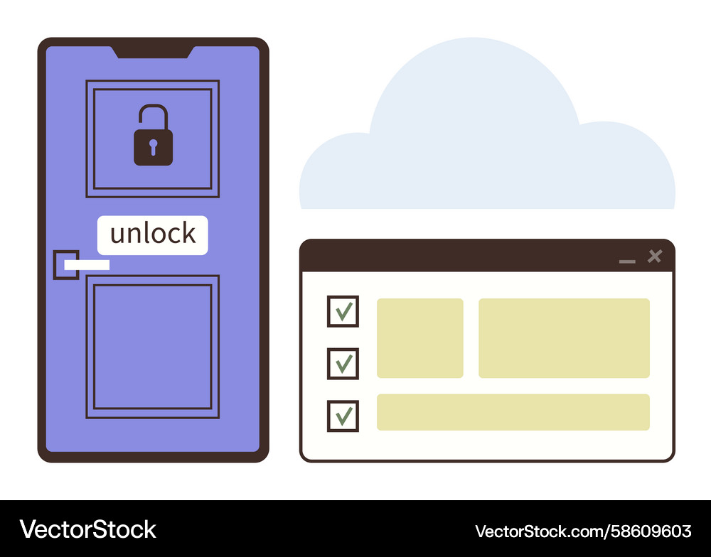 Digital access control with cloud storage Vector Image