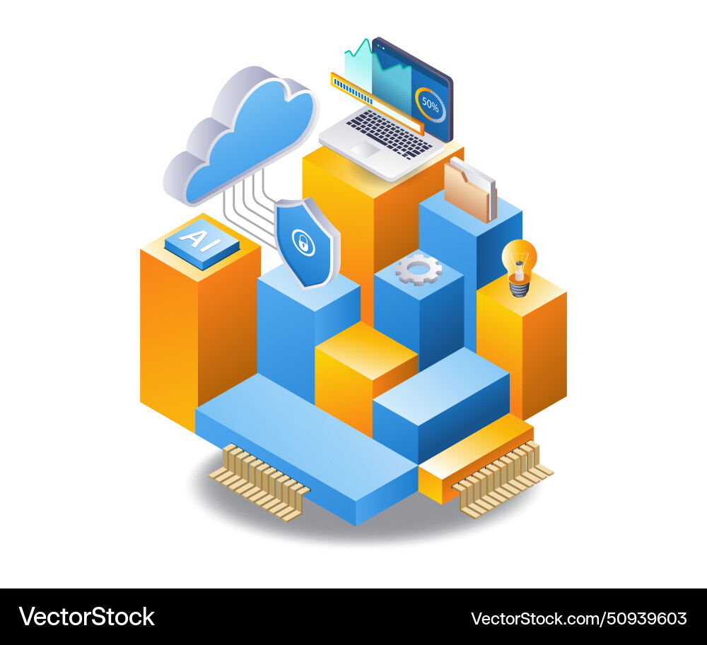 Management of analyst server data with artificial Management of analyst server data with artificial Vector Image