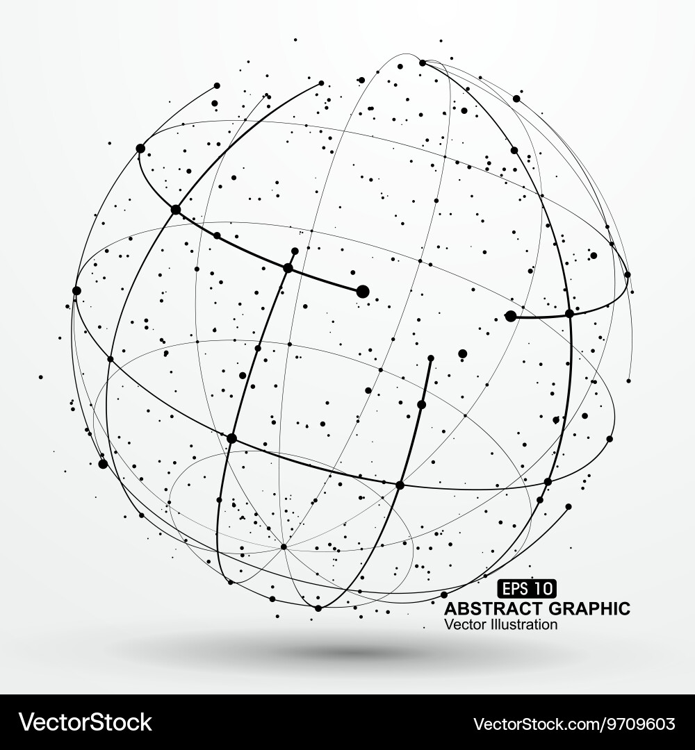 Point and curve constructed the sphere wireframe Vector Image