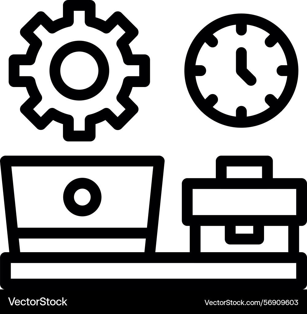 Remote work productivity linear style icon design vector image