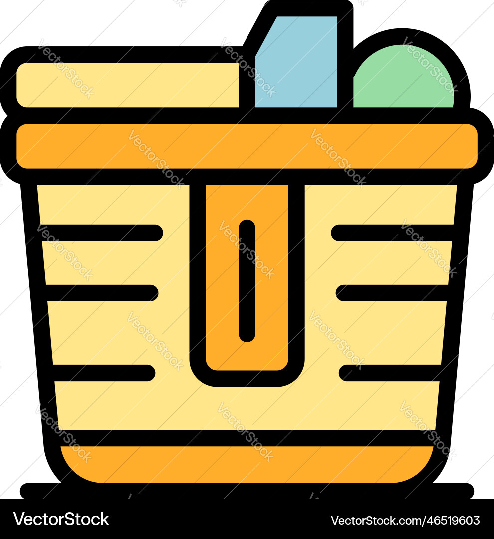 Travel picnic basket icon flat Travel picnic basket icon flat vector image