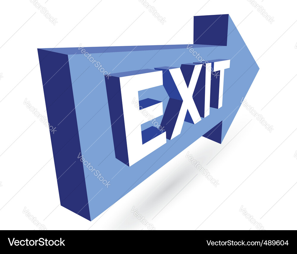 3d exit and arrow Vector Image