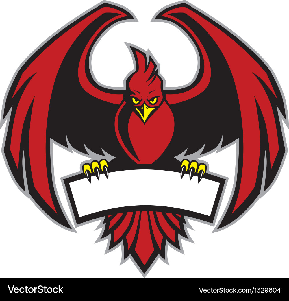 Bold Red Hawk Mascot Vector Image